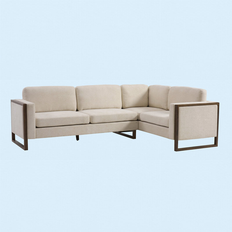 104 In. Square Arm 2-Piece L Shaped Sectional Sofa