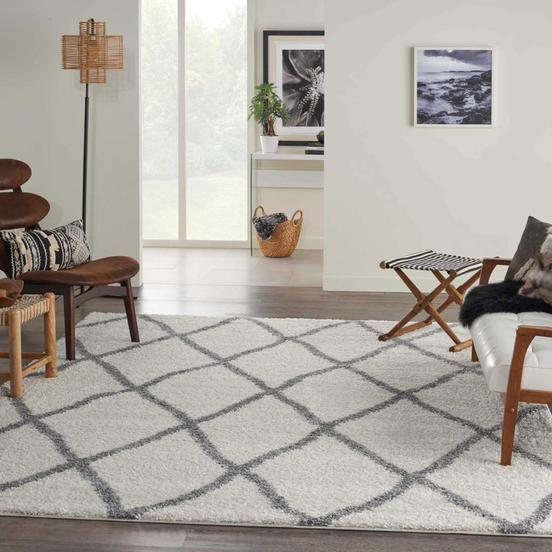 Tapis ivoire à poils longs personnalisé, Rectangle 5 pi x 7 pi