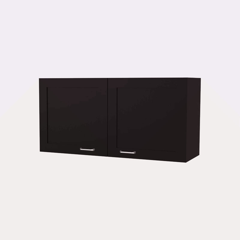 Armoire de cuisine murale avec 2 portes, Noir