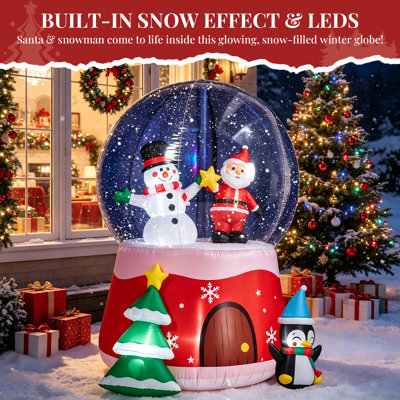 Décoration de Noël gonflable boule de cristal 6 pi avec 6 lumières DEL et 1 lumière décorative en polyester 190D 12V 1500 mA