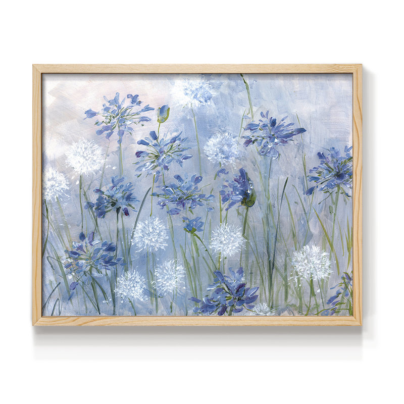 Dandelion and Agapanthus -Framed Print - Restickable, Naturel, H 11 po x l 14 po