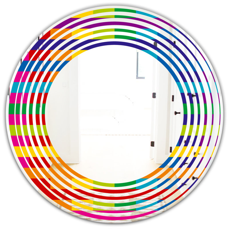 Miroir mural sans cadre à motif géométrique wave simple wave, 31,5 po x 31,5 po