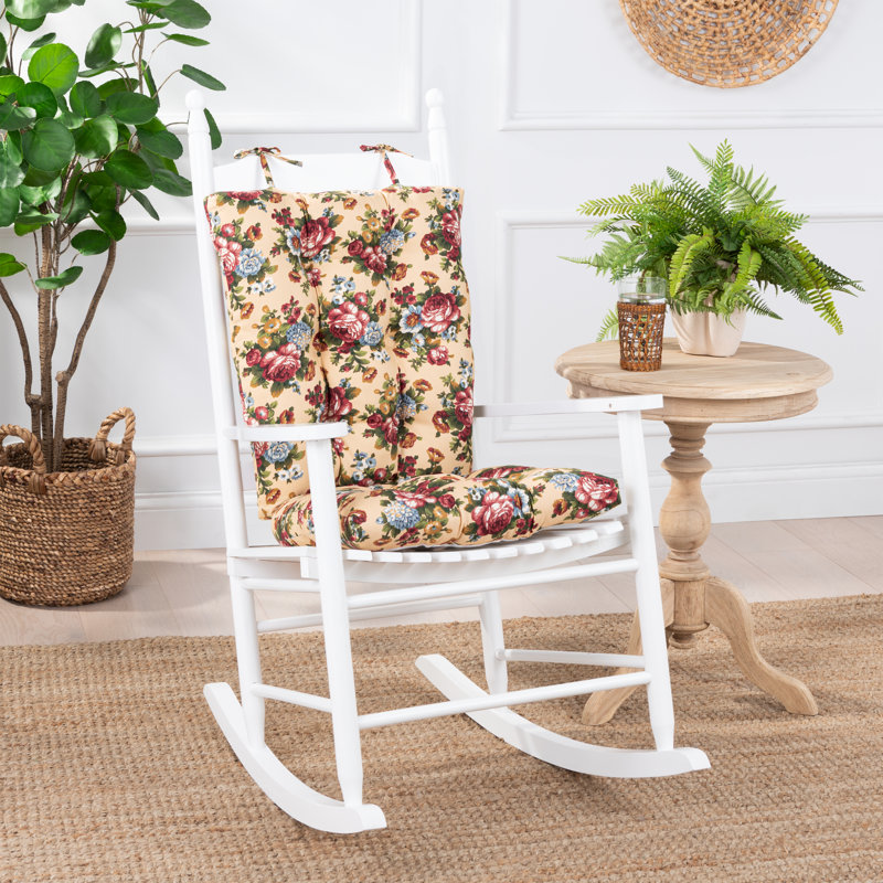 Bella Rose 18" x 24" Rocker Chair Pad Set, Red