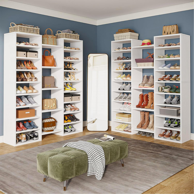 Armoire à chaussures 47,2 po à 14 niveaux avec 22 casiers ouverts et 46 paires de rangement pour chaussures