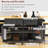 48" Modern Rolling Kitchen Island With Drop Leaf And Power Outlet, Mobile Kitchen Island With Storage Cabinets And 2 Drawers, Wooden Kitchen Cart For Kitchen, Dining Room, Black(No Bar Stools)-970246702