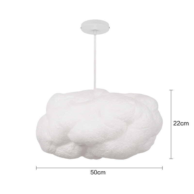 Entrekin 1 - Light White Schoolhouse Pendant, 8.66" H x 19.68" W x 11.81" D