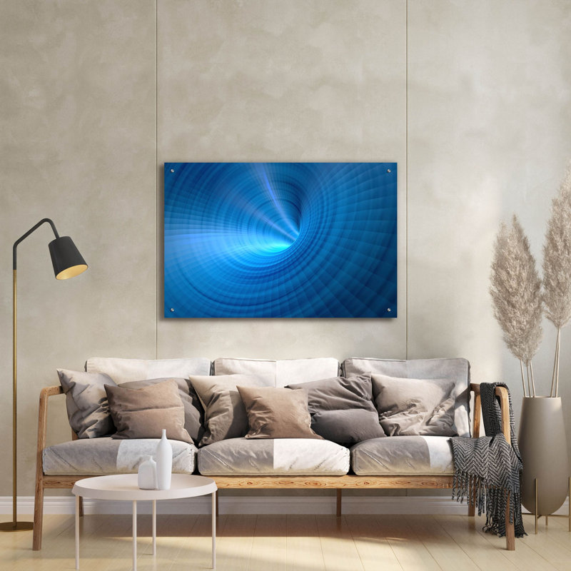 «Blue Vortex» par Epic Portfolio, art mural en verre acrylique, H 24 po x l 36 po x P 0,2 po