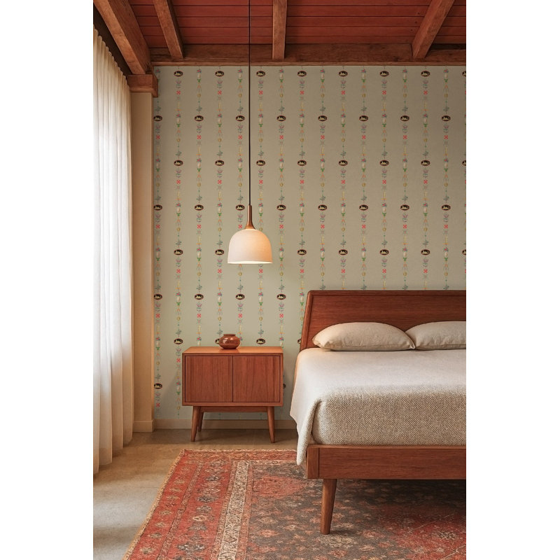 NeoClassical Stripe - Parchment Brown Wallpaper