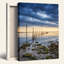 Art mural sur toile Gallery Wrap pour le salon, la chambre à coucher, le bureau ou le vestibule - décoration murale décorative avec marais coucher de soleil-129043041-129043037