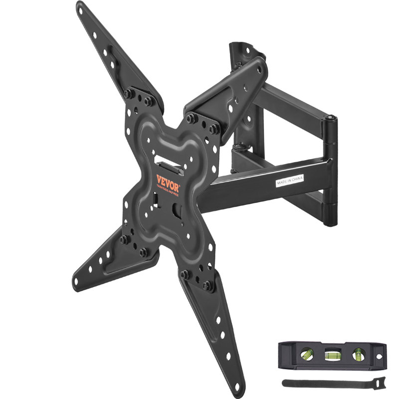 Black Carbon Steel Full Motion Wall TV Mount for 26-55 inch TVs