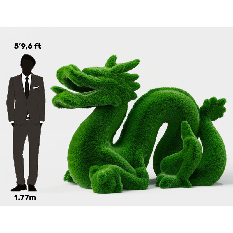 Dragon vert topiaire extérieur chiffres verts