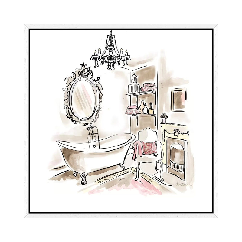 Pink Opulence II by Carol Robinson - Painting on Canvas, White Framed, 45.72 cm H x 45.72 cm W