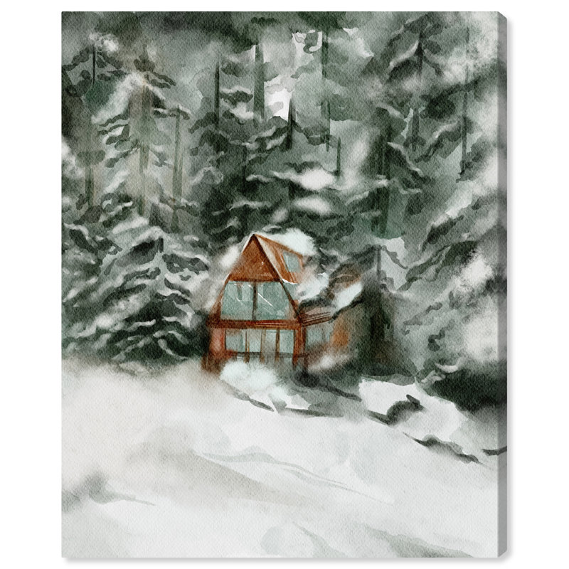 Winter Landscape 16" x 20" Canvas Wall Art in Watercolor