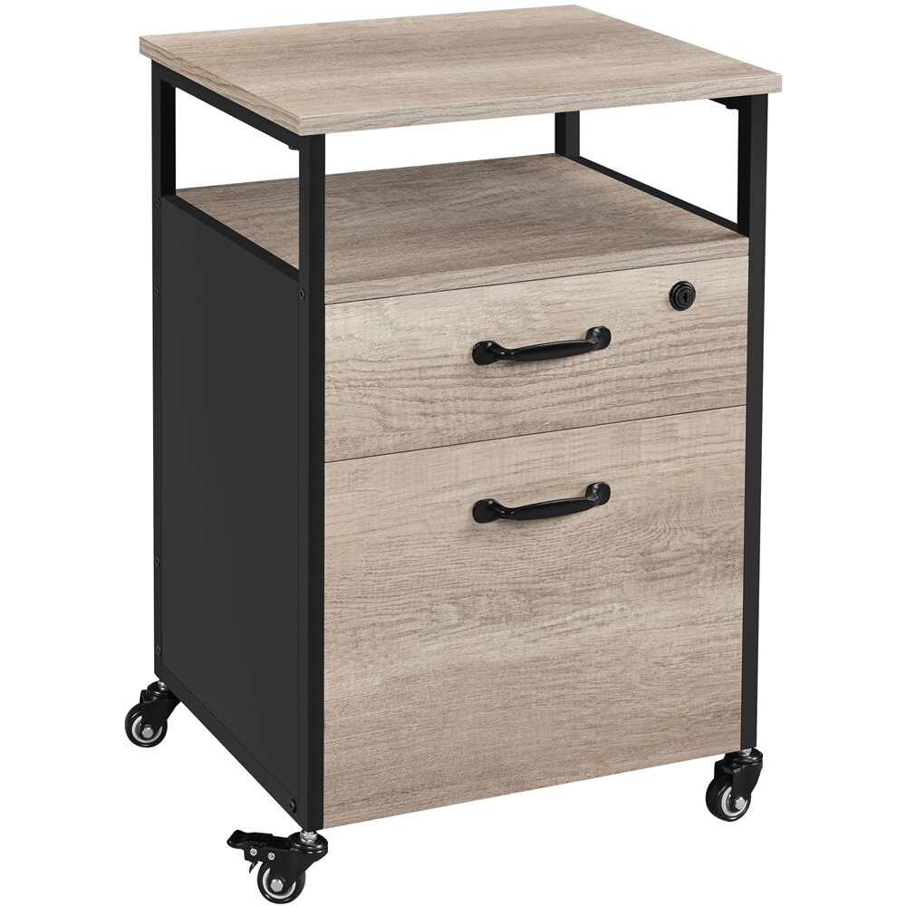 45 cm Aktenschrank Braun mit 2 Schubladen