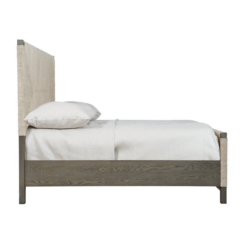 Alannis Solid Wood and Upholstered Low Profile Standard Bed, Queen