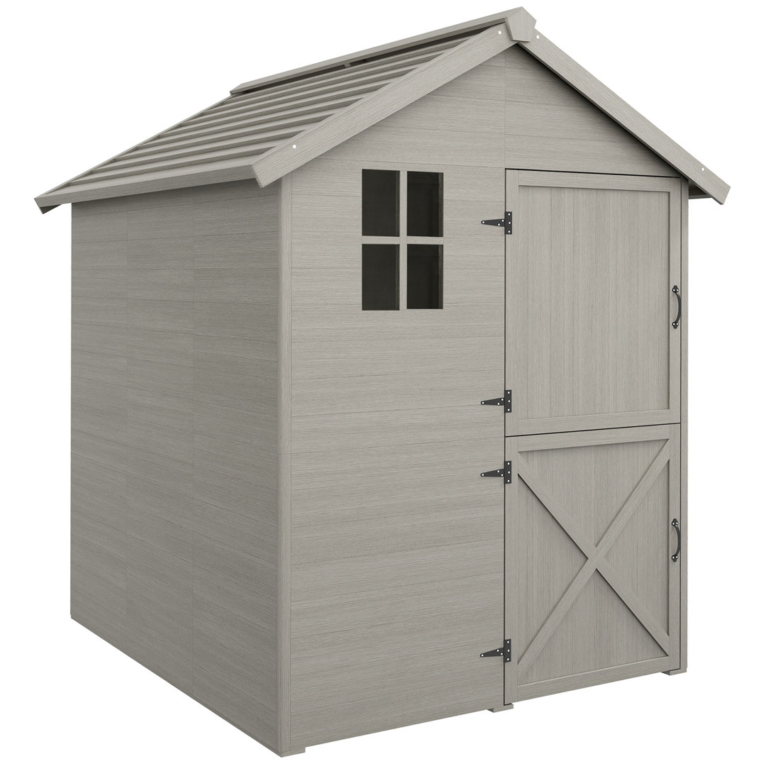 Ajka 6 ft. W x 6 ft. D Fir Wood Shiplap Steep Slope Garden Shed