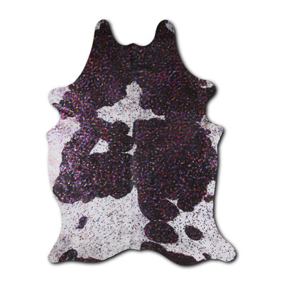 Tapis en cuir de vache noir et blanc