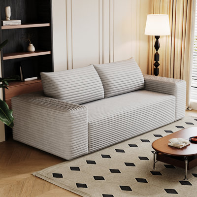 Canapé de 71 pouces à 3 places, tissu en velours côtelé avec matériau doux pour la peau, sièges profonds avec structure durable, canapé confortable avec conception ergonomique, sièges pour le salon