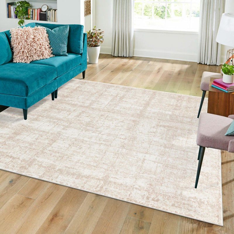 Tapis contemporain beige / crème Aimeeleigh, Carré 7 pi 10 po