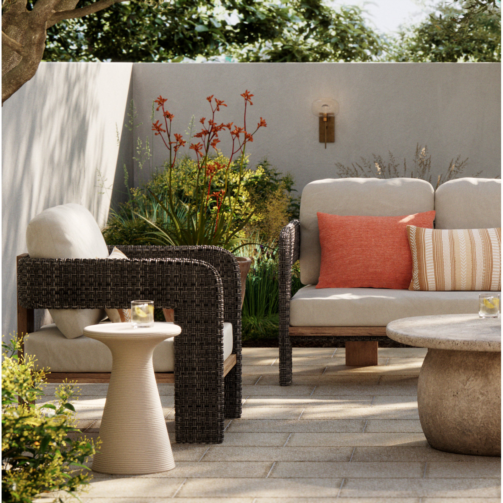 Fania Patio Side Table, 19.5" H x 14" W x 14" L