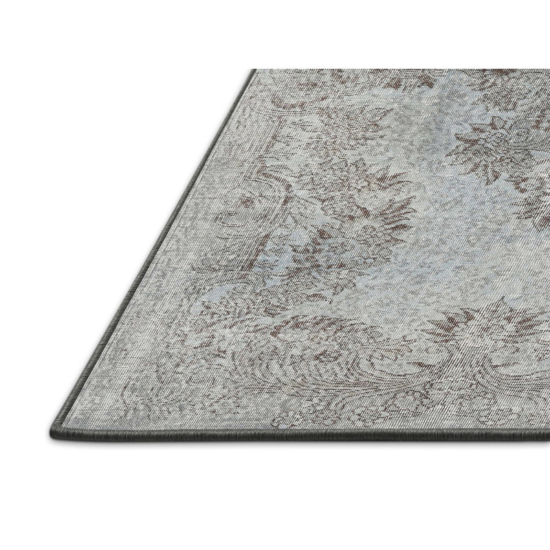 Tapis décoratif gris en laine oriental, Rectangle 7 pi x 9 pi