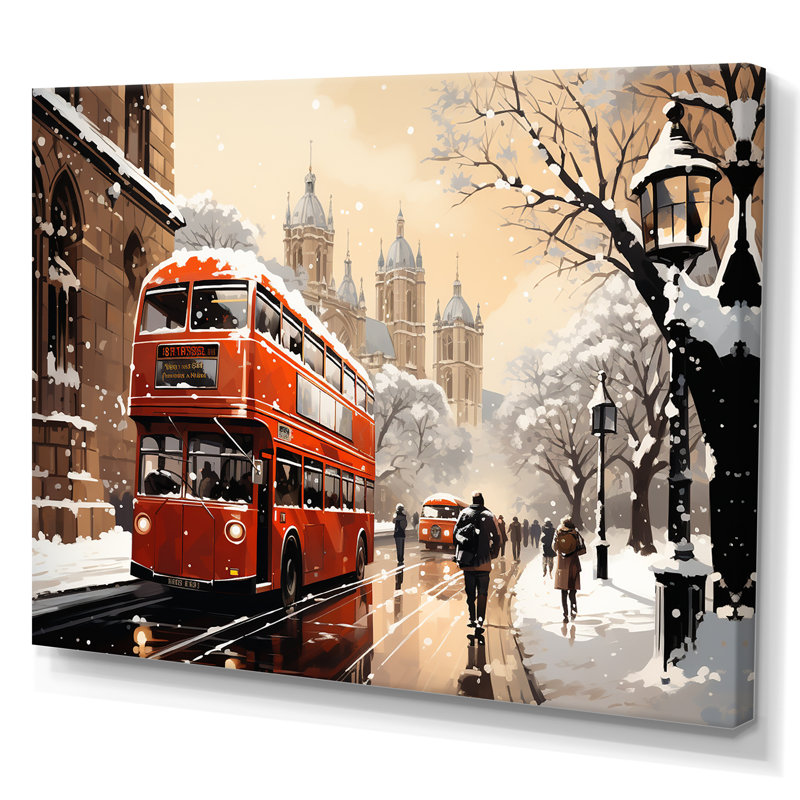 Vintage London City Views II - art mural de Londres, Toile tendue, H 32 po x l 16 po x P 1 po