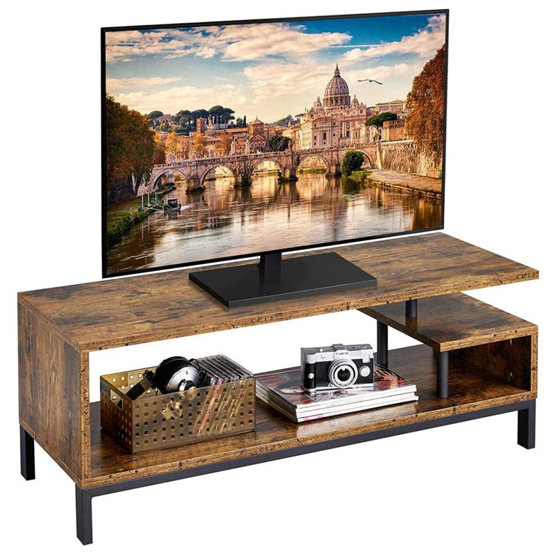Roeville Unfinished TV Stand for TVs up to 55", Rustic Brown