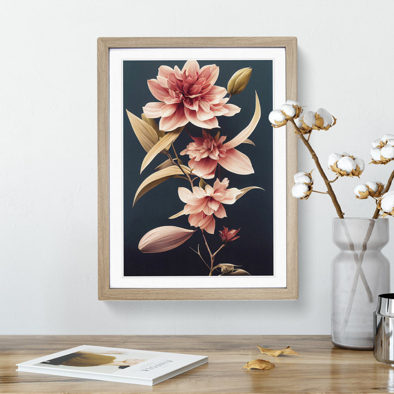 The Classic Flowers No.2 - Framed Print, 64cm H x 46cm W x 2cm D, Oak Framed