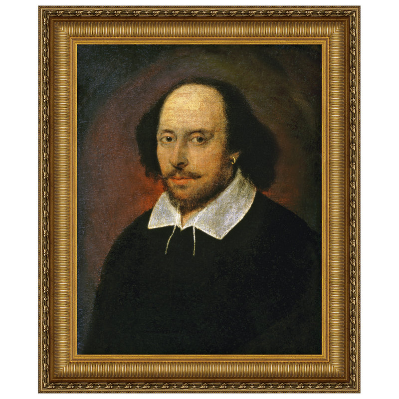 Reproduction d'art encadrée William Shakespeare, H 31,25 po x l 26,25 po x P 1,875 po