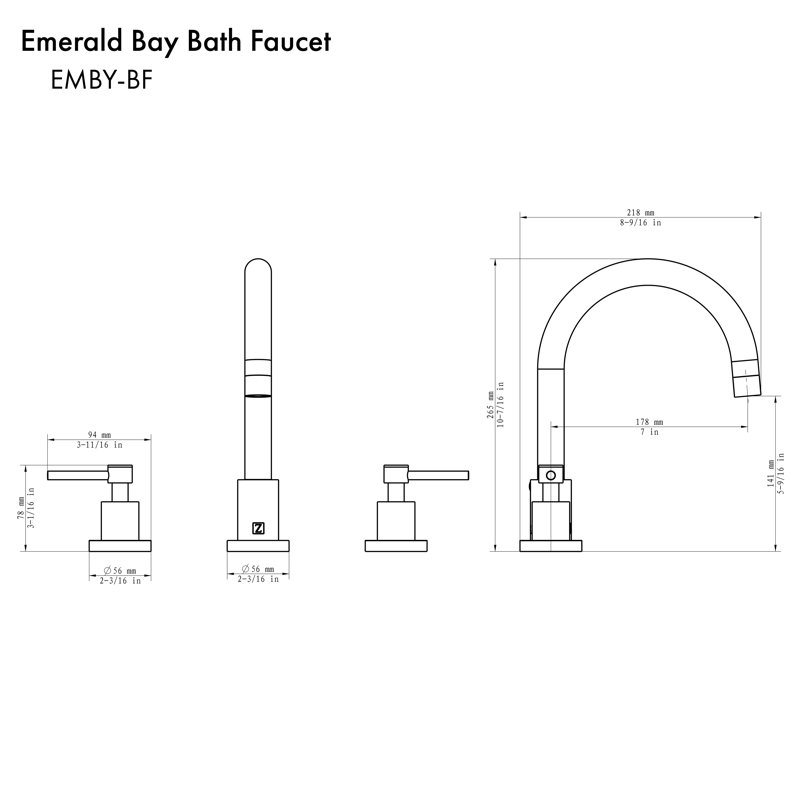 Studio Widespread Bathroom Faucet with Drain Assembly, Electric Matte Black