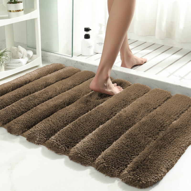 Tapis pour salle de bain Decarie, Brun, L 16 po x L 24 po