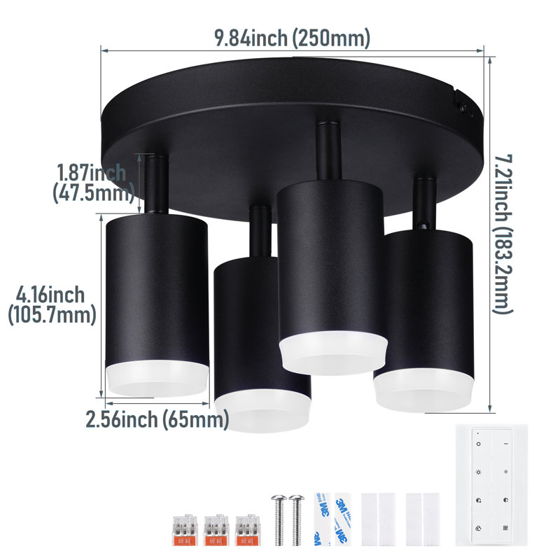 Kierstin LED Smart RGB Ceiling Spotlights Directional & Dimmable, Bluetooth APP Voice Control