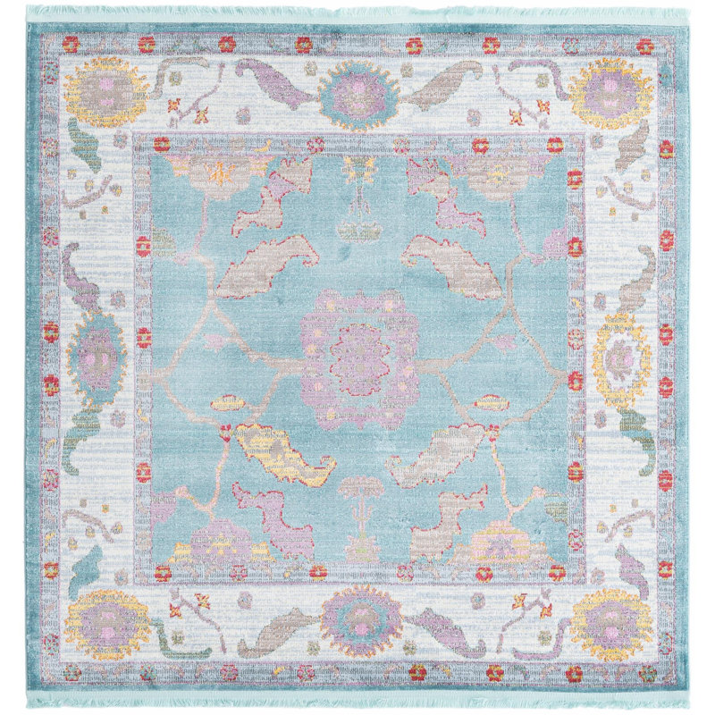 Paragon Floral Indoor Rug, Square 5'5"