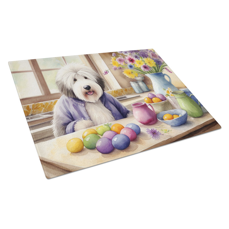 Découper une planche à découper en verre pour chien de berger anglais