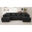 Canapé modulaire moderne en forme de U avec bande lumineuse à DEL RVB et 6 coussins-854307525