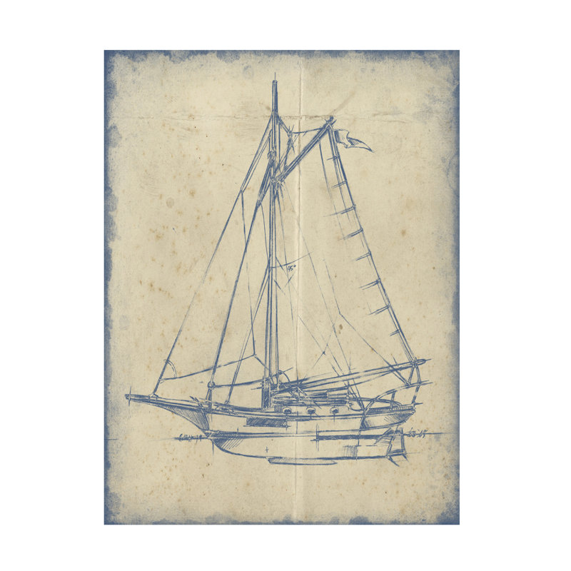 «Yacht Blueprint II» par Ethan Harper, H 19 po x l 14 po x P 2 po