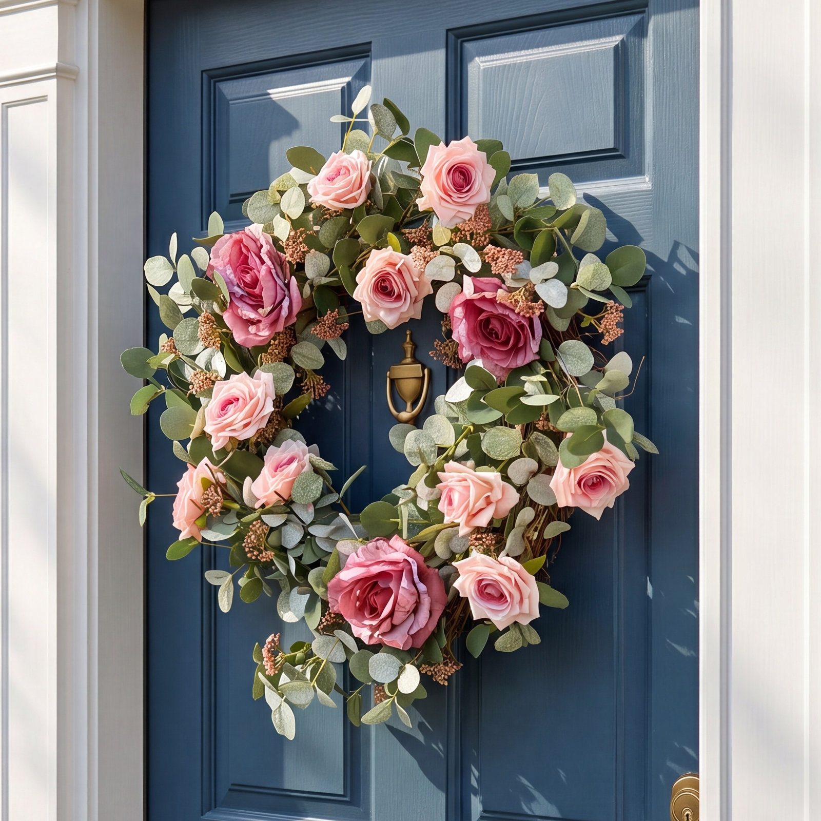 24" Handcrafted Leafage and Peony Easter Wreath