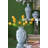 Porcelain Flower Vase with Floral Patterns - 5"Dia. .5" x 8.7" - Blue /White