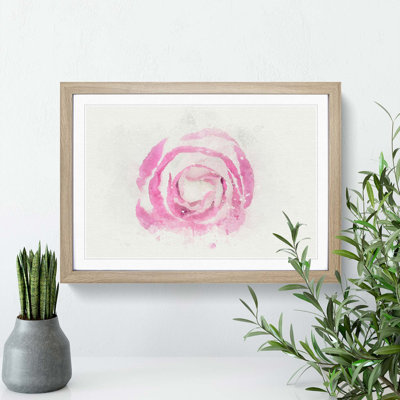Pink Lisianthus Flower in Abstract - Framed Print