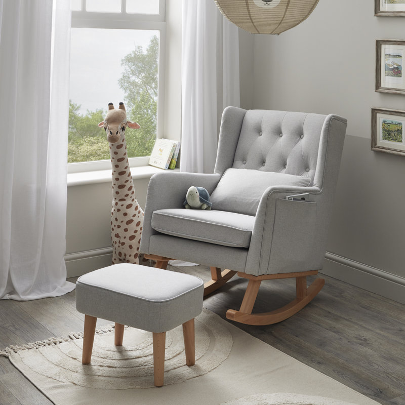 Lux Nursing Chair with Stool, Grey