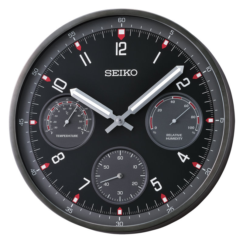 QXA823KLH Wall Clock, Black