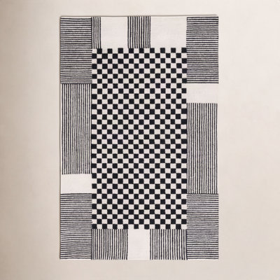 Hertha Hand-Tufted Checkered Wool Rug