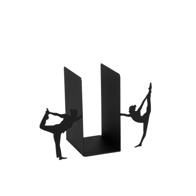 Durable Metal Bookend, Black, 13.4 x 5.5 x 8.7 inches | 100% Metal Construction, Thickness: 0.05 inches | Perfect for Organizing Books & Magazines, Stylish and Sturdy Design for Home & Office Use