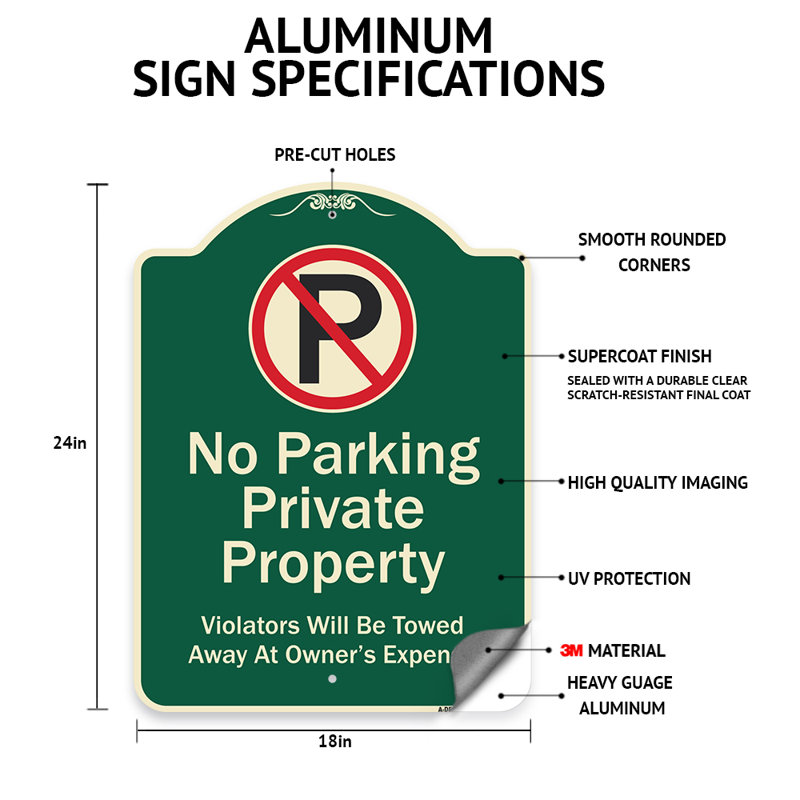 No Left Turn (Graphic Only) Green & Tan 18" x 24" Heavy-Gauge Aluminum Architectural Sign