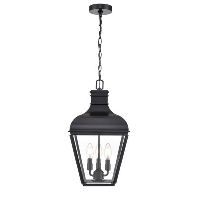 Edenton 11" Wide 3-Light Outdoor Hanging Pendant - Matte Black