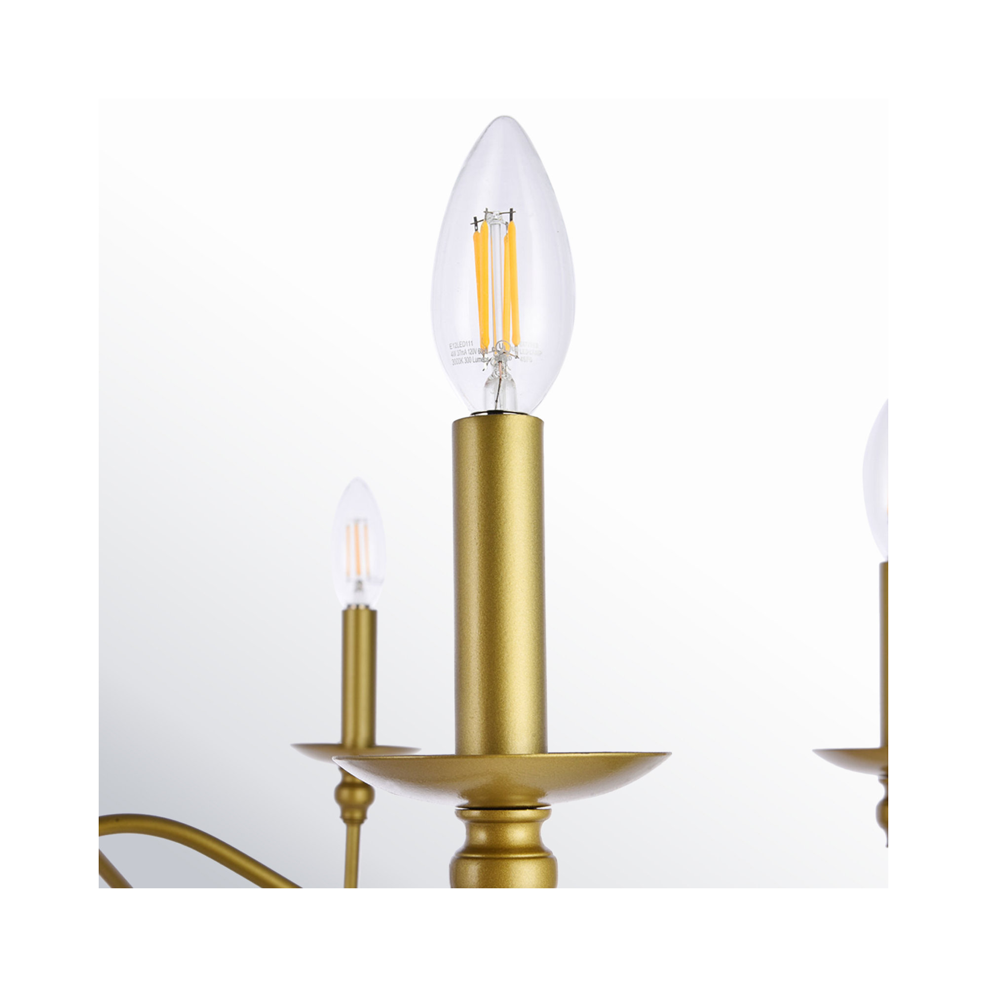 Ableton 6 - Light Candle Style Classic / Traditional Chandelier, 18" H x 30" W x 30" D, Brass
