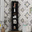 Grande armoire de coin de salle de bain avec 2 portes, armoire de rangement mince autoportante avec 3 tablettes réglables pour la salle de bain-1437706332
