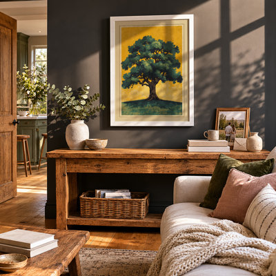 Tree in Golden Light Botanical - Framed Print