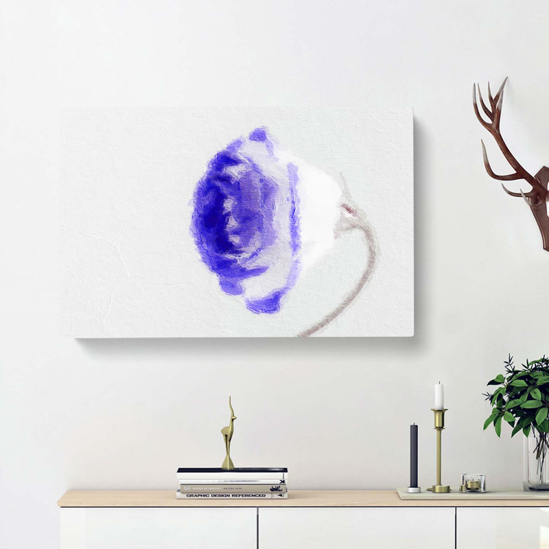 A Purple Tipped Rose - Wrapped Canvas, 35cm H x 50cm W x 3cm D