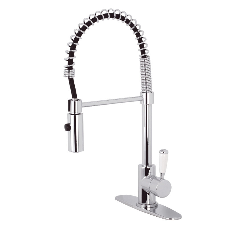 Kingston Brass Paris Single-Handle 1-Hole Deck Mount Pre-Rinse Kitchen Faucet